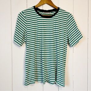InWear Copenhaggen 1969 Green and White Striped Top. Sixe XL.